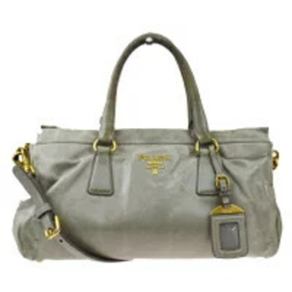 Prada Handbag Shoulder Bag Khaki Green Leather